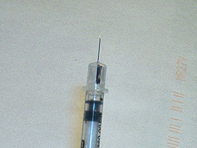 Mark syringe to show bevel location