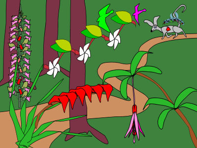 Entering the Syringe Forest, with denizens watching